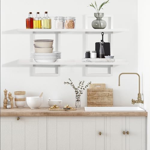 Floating Shelves for Wall, Decorative Wall Shelves Black, Plants Shelf Framed - Image 5