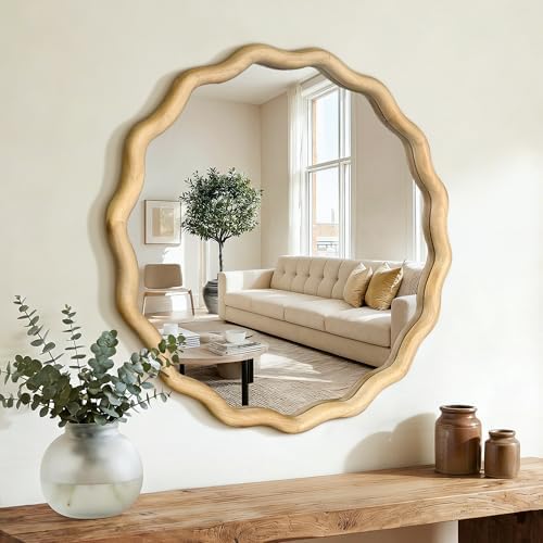 AMOISE Round Wavy Wall Mirror by AMOISE