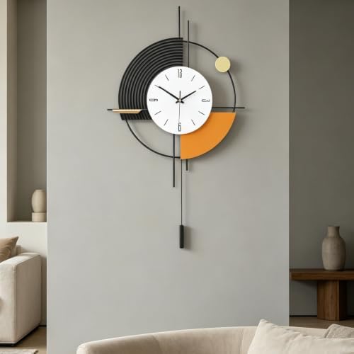 Large Wall Clock for Living Room Decor, 17.7x31inch by QWANPET