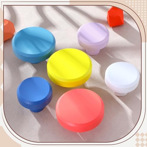 6 Pack Knobs Wall Coat Hooks for Kids Round Colorful Wood Adhesive Coat Circle - Image 2