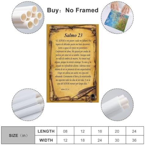 WBYMZWP Spanish Bible Psalm 23 Poster Canvas Wall Art Aesthetic Decorative - Image 2
