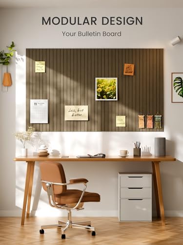 Bumusty 36"x 24" Large Felt Bulletin Board Tiles, Olive Brown - Image 6