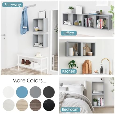 Kaboon Cube Floating Shelves Set2, Display Shelves Wall Mount 7.75" D x 12.5" W - Image 5