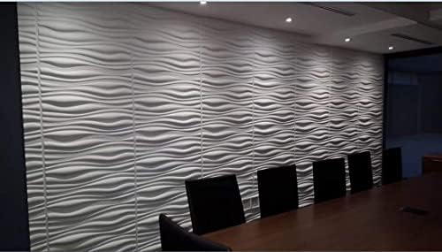 Art3d Decorative 3D Wall Panels Big Wave Deisgn, 31.5"x24.6" Matt White - Image 3