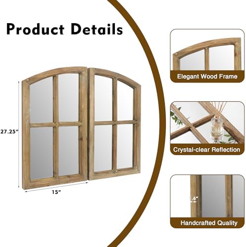 Farmhouse Arched Window Wall Mirrors - Image 2