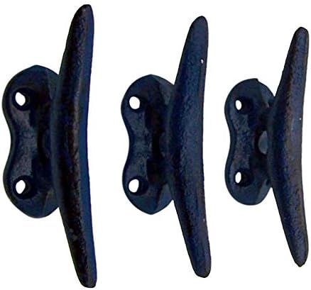 Wowser Nautical Blue Cast Iron Boat Cleat Wall Hooks, 3.5 Inches - Image 2