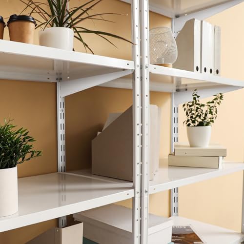 Colingmill 8 Pcs White Twin Rail Upright Wall Shelving System 25 Inch - Image 5