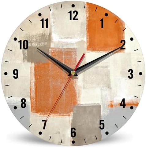 SPUNKER Clocks for Living Room, Abstract Painting Round Clock Silent by SPUNKER