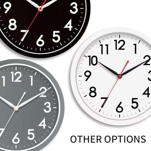 AKCISOT 10 Inch Wall Clock, Silent Battery Operated Analog Clock - Image 4