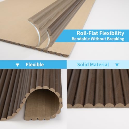Art3d Roll-Flat Beaded Wood Slat Wall Panel, 94.5 x 23.6 in - Image 6