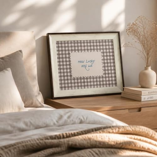razliubit How Lucky Are We Wall Art, Framed Gingham Canvas Print, 10x12 Inch - Image 5