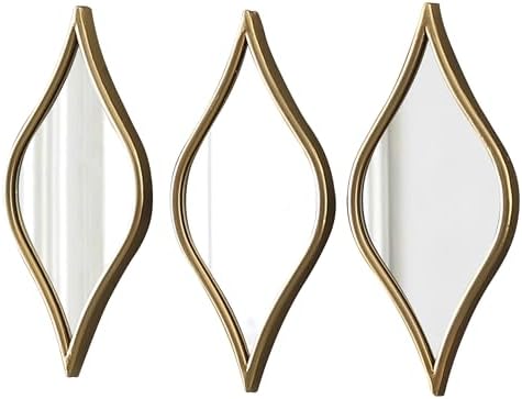 Decorative Tear Drop Gold Mirror Wall Decor 6 X 15 Inch by Sintosin