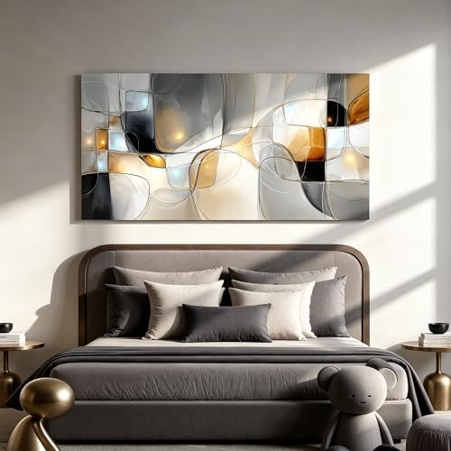 I@U Gray White Abstract Wall Art Prints Modern Geometry Wall Art Decor Abstract - Image 3