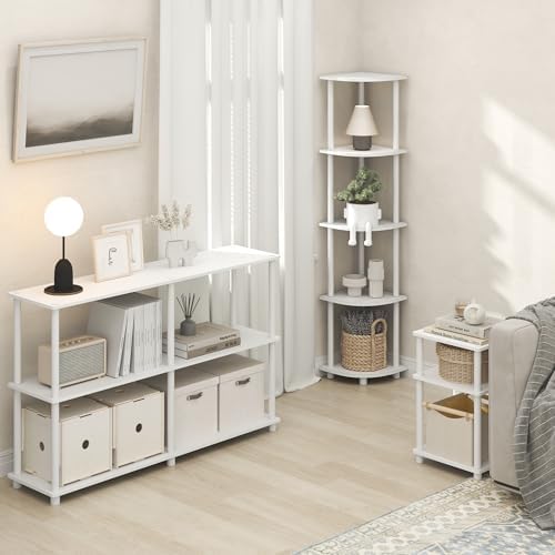 Furinno Turn-N-Tube Corner Shelf, 5-Tier Corner Bookshelf, Open Storage Shelves - Image 5