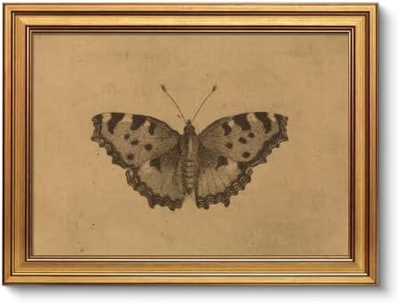 VIYYIEA Vintage Gold Framed Wall Art, Moody Butterfly Artwork, 12X16 Inch by VIYYIEAART