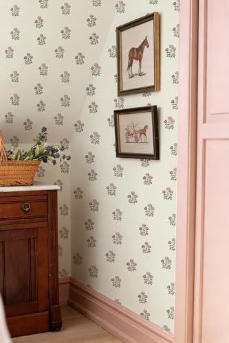 17.3" × 118.1" Vintage Floral Wallpaper Retro Rose Flower Contact Paper - Image 2