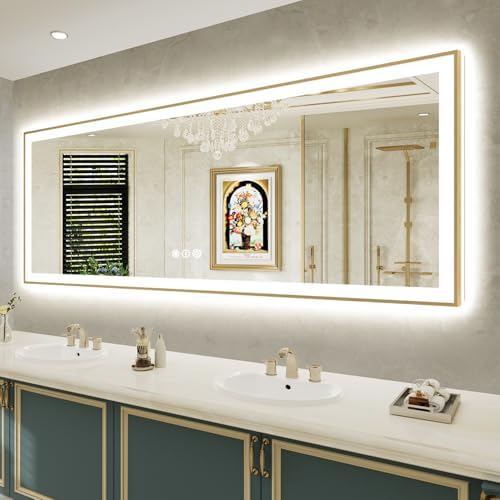 84x32 LED Bathroom Mirror with Lights by YEELAIT