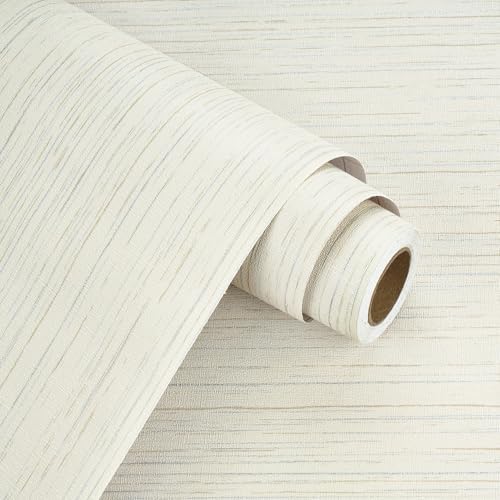 WESTICK Beige Grasscloth Peel and Stick Wallpaper Textured Grass Cloth Fabric by WESTICK