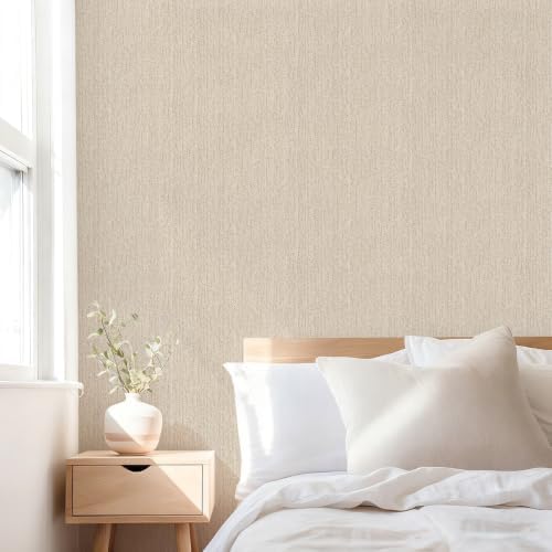 Grasscloth Peel and Stick Wallpaper Beige Contact Paper 16in x 590in - Image 4