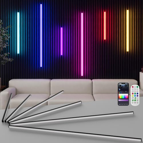 Smart RGB Slat Wall Lights 6PCS WiFi Wall Panel Lights by PeaceCozinessComfortable