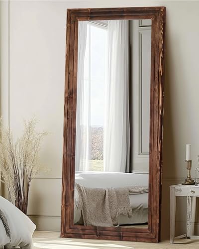 71x30in Full Length Mirror, 3-Tier Stepped Solid Wood Frame - Image 4