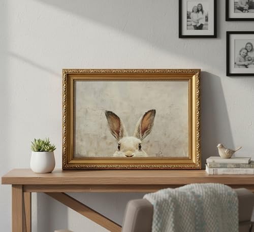 Vintage Gold Framed Easter Bunny Wall Art - Image 3