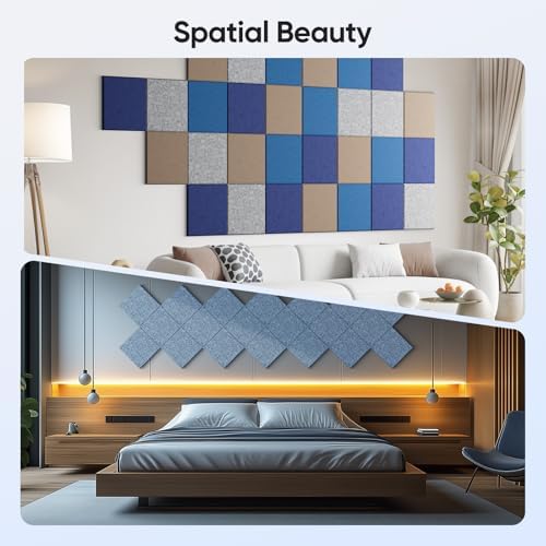Square Acoustic Panels, 12 Pack Self-Adhesive Sound Panels - Image 5