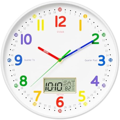12" Silent Teaching Wall Clock by lanktoo