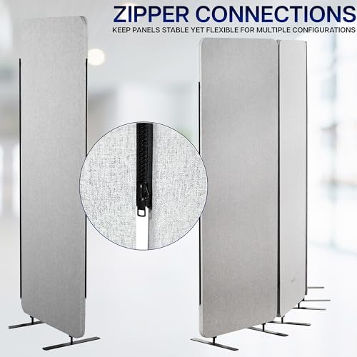 VIVO Freestanding 145 x 66 inch Privacy Panel System, Cubicle Divider, Acoustic - Image 4