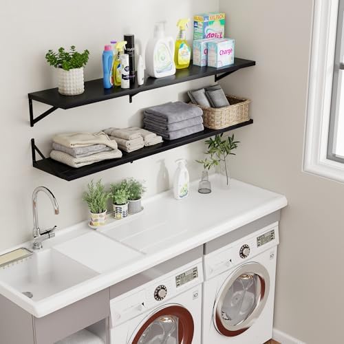 Axeman Floating Shelves for Wall Black- 55 Inch Wide x 12 Inch Deep Wall - Image 2