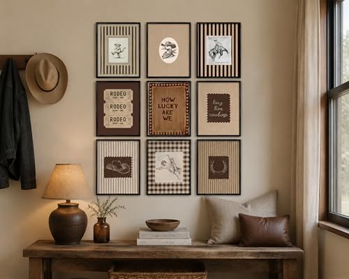 Vintage Western Wall Art Set of 9, Cowboy Prints 8x10 Inch Unframed - Image 2