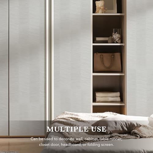 GoDear Design White Grasscloth Wallpaper Cabinet Covers - Image 3
