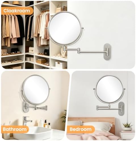 1X/30X Wall Mounted Makeup Mirror, 8 Inch Double-Sided Magnifying Mirror - Image 6