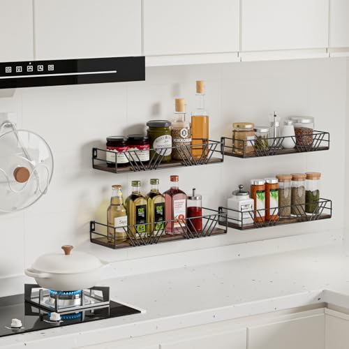Amaoot Floating Shelves for Wall Set of 4, Wall Shelf Wood Floating Shelf - Image 4