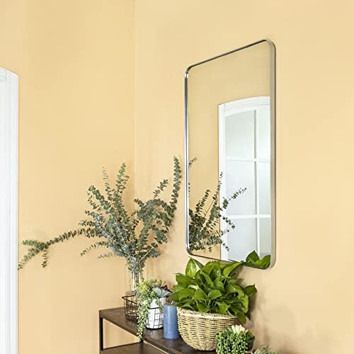 GRACTO 20x30 inch Chrome Stainless Steel Metal Framed Bathroom Mirror Wall - Image 2