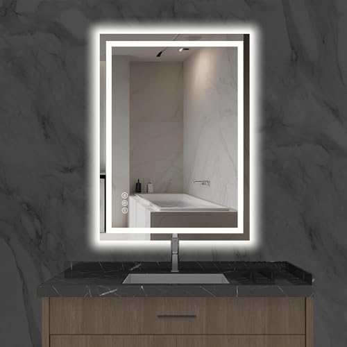 24×32 LED Bathroom Mirror with Lights by BOOLUU