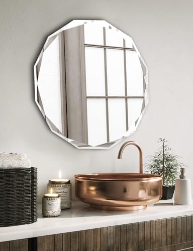 20x20 Inch Bathroom Mirrors for Over Sink, Round Frameless Mirrors for Wall - Image 6