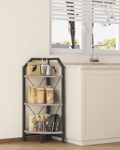 CHOEZON 3-Tier Corner Shelf, Industrial Corner Bookshelf, 35.4" Storage Stand - Image 7