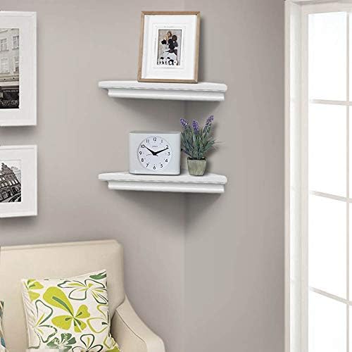 AHDECOR White Corner Shelves, Stylish Wall Mounted Corner Shelf - Image 2