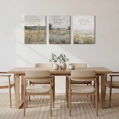 GJJXYCZF Christian Bible Verse Wall Art Jesus Scripture Floral Canvas Wall - Image 5