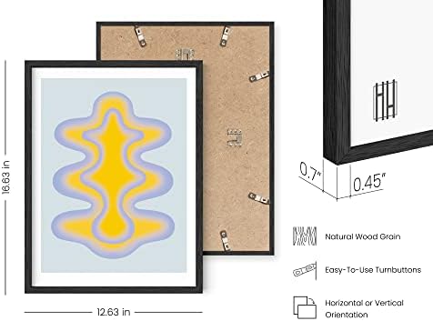 HAUS AND HUES Abstract Framed Art – Modern Blue and Yellow Poster, Colorful - Image 3