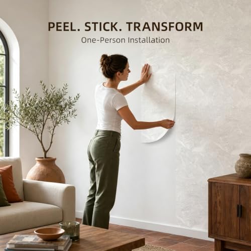 WADILE Peel and Stick Concrete Wall Panels, 11.8" x 23.6" PVC Faux Cement Wall - Image 3