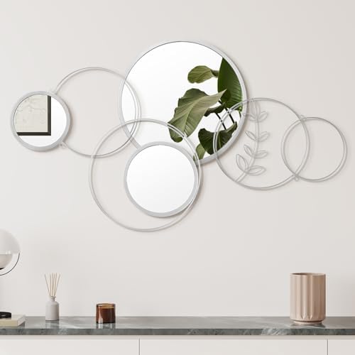 Hicarer 4 Pcs Wall Mirror Decoration Round Decorative Mirrors 41.34'' x 17.72'' by Hicarer