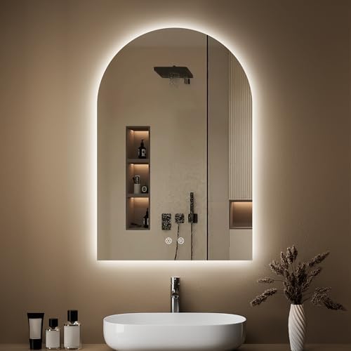 20"x30" Arched LED Lighted Bathroom Mirror by OUMUSUMIRROR