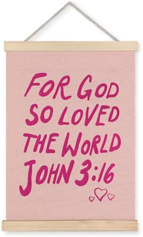 Supwhd Christian Wall Decor, Trendy Preppy Pink Bible Verse Wall Art by Homedecoration