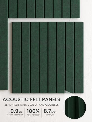 Bumusty 36"x 24" Large Felt Bulletin Board Tiles, Pine Green - Image 3