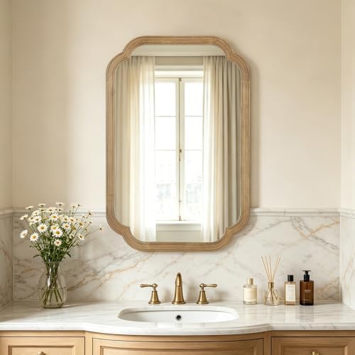 HOMECOOKIN Wood Bathroom Mirror by HOMECOOKIN