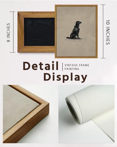 VIYYIEA Vintage Framed Black Dog Wall Art, Bedroom Living Room Minimalist - Image 4