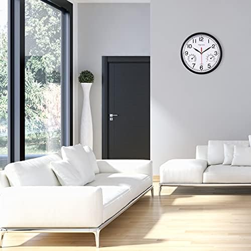 8 Inch White Wall Clock Sweep Silent Wall Clocks - Image 2