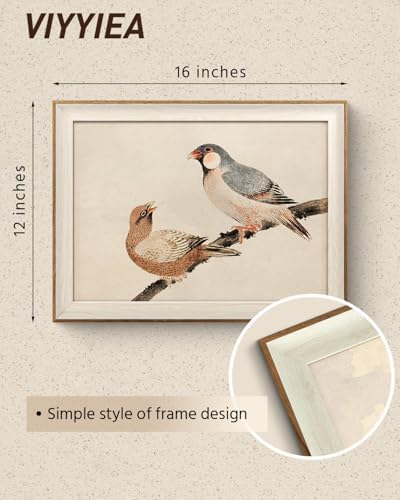 VIYYIEA Two Birds Tree Branch Framed Canvas Wall Art - Image 2